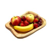 Leikurvo Frutero de madera natural, cuenco decorativo para ensalada, cuenco de madera hecho a mano, cuenco decorativo, irregular, creativo, para ensaladas, aperitivos, frutas, llaves (21-30 cm)