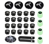 Leikurvo Kits de Tapa de cubo Tesla: Kits de Tapete de cubo Tesla Kits de Tapa de cubo Central Tuercas de Rueda Tapas de tuerca Logo Tesla Logo Tapas de cubo de Reemplazo Caps Caps Hub Model Y