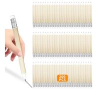 Leikurvo ML693-Pencil 200p Lápices HB de Madera Natural - Minilápices con Goma(10cm) - Juego Económico para Escuela/Oficina-Media Longitud-Grafito Resistente - Ideal para Niños y Profesionales