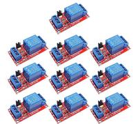 Leikurvo Módulo de relé de 10 piezas, 5 V: placa de relé de 1 canal con optoacoplador, compatible con placa de expansión de disparador, alto y bajo nivel para Arduino
