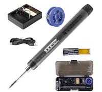 Leikurvo Soldador Recargable USB con LCD, 5 Temperaturas Ajustables 260 ℃ -420 ℃, 3 Puntas de Soldadura, Alambre de Soldadura, Pasta de Soldadura, Soldador Completo Profesional Seguro