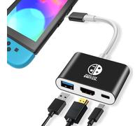 Leikurvo Switch 2 Dock para Nintendo Switch 2, Switch 2 TV Dock 3 en 1, soporte de carga portátil con 4 K/60 Hz HDMI/USB 3.0/PD 100 W puerto compatible con Switch Docking Station, para salón y viajes