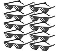 Leikurvo Thug Life - Juego de 10 gafas de sol unisex con mosaico, ideal para fiestas y disfraces