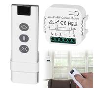 Leikurvo Tuya WiFi Smart Relais - Juego de interruptor para persiana (mando a distancia RF + módulo receptor, interruptor para persianas eléctricas/persianas eléctricas)
