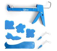 Leikus - Kit Pistola de Silicona Profesional 7:1 Heavy Duty |Pistola Antigoteo con Barril Giratorio,Mango Ergonómico,Rascador de Juntas y Aguja Perforadora|para Tubos de 310 ml (10 OZ)+Caja de Regalo