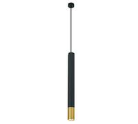 LEILIUDD Plafón cilíndrico minimalista moderno LED 3W negro cabeza única colgante para dormitorio techo de aluminio tubo largo lámpara de araña/3x60cm/luz blanca