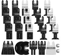 LEILUO 31 Piezas Hojas de Sierra Oscilante Universal Madera Plástico Metal Multi-Herramienta Accesorios Kit Incluye Bolsa de Almacenamiento Adecuada para DeWalt Einhell Worx Makita y Más