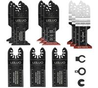 LEILUO Kit de 15 accesorios multiherramienta para clavos de madera, corte de paneles de yeso, accesorios universales de sierra oscilante con bolsa de almacenamiento compatible con DeWalt Dremel Makita