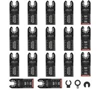 LEILUO Kit de 20 accesorios de hoja multiherramienta para cortar madera, yeso, accesorios universales de sierra oscilante con bolsa de almacenamiento compatible con DeWalt Dremel Makita y más