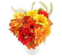 LEIMEND 3 Unidades Flores Artificiales de Otoño Paquetes de Flores Artificiales de Otoño para Jardines Porches Decoraciones de Ventana Escritorio Bodas Halloween