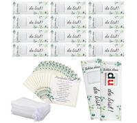 LEIMEND 72 Stück Schön dass du da bist Hülle Filz Geschenkverpackung Set Kompatibel mit Duplo Verpackung Duplo Filzhülle Anhänger Organzasäckchen Dankeschön Geschenke Klein Team Geschenk