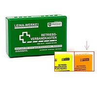 LEINA-WERKE 20002 - Botiquín de primeros auxilios (sin soporte de pared, tamaño pequeño, 10 unidades), color naranja