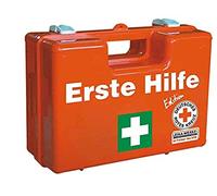 LEINA-WERKE 82102 SAN DRK-Edition - Maletín de primeros auxilios con contenido: DIN 13157, color naranja, verde, blanco y negro