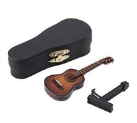 Leinggg Mini Guitarra - Exhibición de Modelo de Guitarra de Madera en Miniatura Mini Adornos Musicales Decoración Artesanal for el hogar (marrón 10 cm)