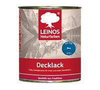 LEINOS Top coat brillante 840 azul 750 ml barniz impermeable para madera para interior y exterior, alta cobertura, resistente a la intemperie, para madera, metal y gres con efecto de color brillante y