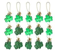 Leinuosen 24 Pieces St Patrick's Day Shamrocks Ornament for Tree Mini Clover Decorations Lucky Irish Green Trefoil Hanging Bauble for St Patricks Day