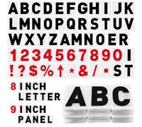Leinuosen 300 letras impresas en letras de marquesina flexibles para exteriores, letras negras portátiles, letras y números intercambiables, letras acrílicas de puntuación (8 pulgadas, 9 pulgadas)