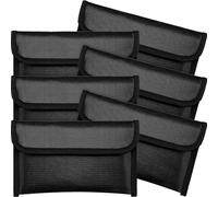 Leinuosen Paquete de 6 bolsas pequeñas ignífugas de 8 x 5 pulgadas, bolsa impermeable para dinero con cremallera, soporte para dinero recubierto de silicona, accesorios seguros para pasaporte de