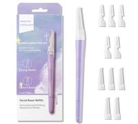 Leipple Maquinilla de afeitar para cejas, recortadora de cejas, afeitadora de cejas portátil, recortadora de vello facial, removedor de cejas, herramienta de dermaplaning exfoliante con cubierta de