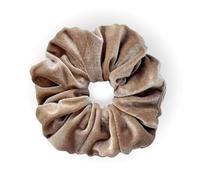 Leirinik Coletero Velvet Scrunchie | 14 cm marrón capuchino 1er Pack | Terciopelo suave de alta calidad de 100% poliéster | para niñas y mujeres - todos los tipos de pelo
