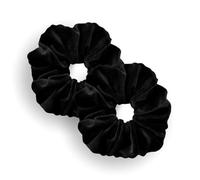 Leirinik Coletero Velvet Scrunchie | 14 cm negro 2 unidades | terciopelo suave de alta calidad de 100% poliéster | para niñas y mujeres - todos los tipos de pelo