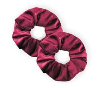 Leirinik Velvet Scrunchie morado 2 unidades - 14 cm - Coletero de alta calidad de 100% poliéster - aspecto de terciopelo para mujeres y niñas - todos los tipos de cabello - respetuoso con el cabello