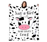 LEISIFUL Manta de vaca, regalos para mujeres, regalos de vaca para amantes de las vacas, manta de franela suave para niños y adultos, 60 x 50 pulgadas