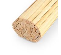 LeisuDay 100 varillas de madera de bambú para manualidades, barras de madera rectangulares de 20 cm de largo, 9 x 3 mm, listones de madera planos, espátulas de madera, palillos para modelismo