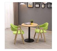 Leisure - Juego de 4 mesas y sillas minimalistas modernas para el hogar, cocina de 60 cm, mesa de estudio y recepción, mesa de madera simple para negociación (verde, 1 mesa y 2 sillas)