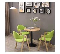 Leisure - Juego de 4 mesas y sillas minimalistas modernas para el hogar, cocina de 60 cm, mesa de estudio y recepción, mesa de madera simple para negociación (verde, 1 mesa y 3 sillas)