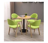 Leisure - Juego de 4 mesas y sillas minimalistas modernas para el hogar, cocina de 60 cm, mesa de estudio y recepción, mesa de madera simple para negociación (verde, 1 mesa y 4 sillas)