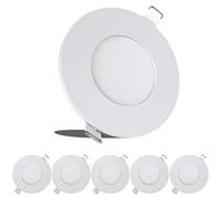 Leisure LED Pack RV barco empotrable techo luz 240 lúmenes Super Slim LED Panel Luz DC 12V 3.375" 3W Full Aluminum Downlights, Cool White (blanco frío, 5)