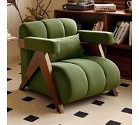 Leisure Sofa Chair Space-Saving 2-in-1 Sofa Chair - Can Lie Down or Sit, Breathable Lambskin Cotton, Suitable for Small Spaces and Guest Rooms(H)