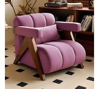 Leisure Sofa Chair Space-Saving 2-in-1 Sofa Chair - Can Lie Down or Sit, Breathable Lambskin Cotton, Suitable for Small Spaces and Guest Rooms(F)