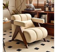 Leisure Sofa Chair Space-Saving 2-in-1 Sofa Chair - Can Lie Down or Sit, Breathable Lambskin Cotton, Suitable for Small Spaces and Guest Rooms(A)
