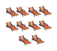 Leisurealeaneag 10 tumbonas de plástico para playa, diseño paisajístico 1:75, naranja, negro