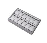 Leisurealeaneag Bandeja de joyería para reloj con almohada, bandeja de exhibición de pulseras para exhibición de tienda 12 ranuras, gris, 12 ranuras