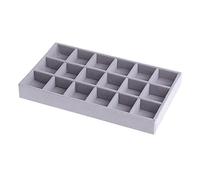 Leisurealeaneag Bandeja de terciopelo para joyas, pendientes, pulseras, organizador de almacenamiento, 18 rejillas, estilo A