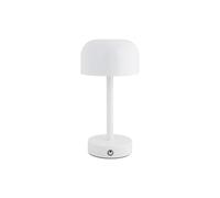 Leitmotiv James Led - Lámpara de mesa (12,5 x 12,5 x 24,5 cm, redonda, hierro, para salón y dormitorio), color blanco