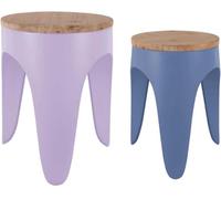 Leitmotiv Stool Set Double Funky Soft Purple & Classic Blue