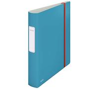 Leitz 10390061 - Archivador de Palanca Active 180° Cosy, Formato A4, Lomo 65 mm, Capacidad 350 Hojas, Cierre con Banda Elástica, Bolsillos Interiores, Color Azul Calma