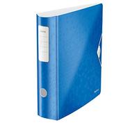 LEITZ 11060036 - Archivador de palanca polyfoam 180º lomo curvado cierre con goma Active WOW DIN A4 75 mm. color azul metalizado