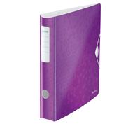 Leitz 11070062 - Archivador de Palanca Polyfoam 180º Lomo Curvado Cierre con Goma Active Wow Din A4 50 mm, Color Violeta Metalizado