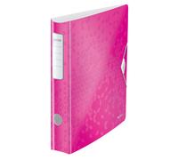 LEITZ 11070023 - Archivador de palanca polyfoam 180º lomo curvado cierre con goma Active WOW DIN A4 50 mm. color fucsia metalizado