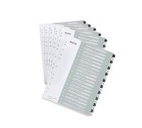 Leitz 12170000 - Separadores para A4, 6 unidades, portada para escribir en PC y 20 separadores, pestañas con números del 1 al 20, gran ancho, blanco/negro, polipropileno, WOW