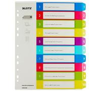 Leitz 12430000 - Índice de Proyectos Imprimibles Wow PP Din A4 1-10, Multicolor, 10 pestañas