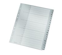 Leitz 12600000 Alphabetic tab index Cartón Gris - Lengüeta de índice (Alphabetic