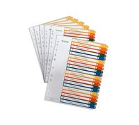 Leitz 12960000 - Registros para escribir en PC, 6 unidades, PP, extraanchos, multicolor, números del 1 al 20