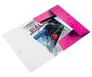 Leitz 155543 Carpeta esquinera Wow A4 PP rosa metalizada