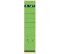 Leitz - Etiquetas Adhesivas para Lomo para Archivadores de Palanca de Cartón de 80 mm, Amplias, Largas, 61.5 x 285 mm, Papel, 16400055, Verde, Pack de 10 etiquetas